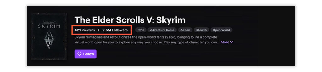 Skyrim for new streamers example image