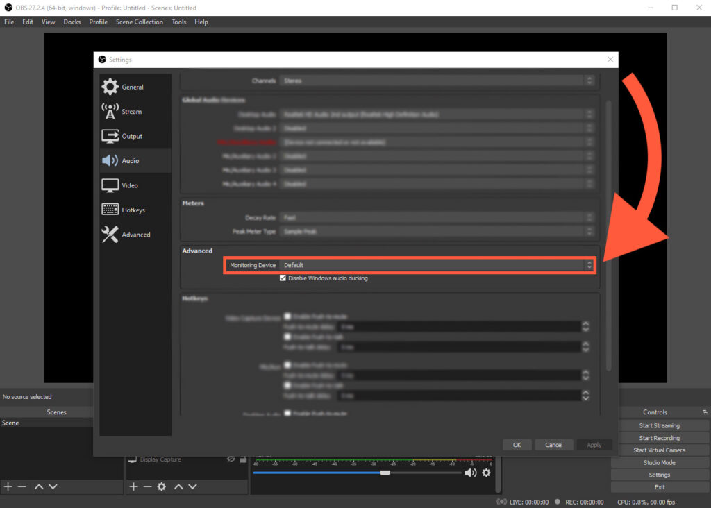 Monitoring Device in OBS