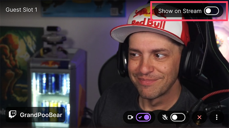 Show on Guest Star stream toggle image example